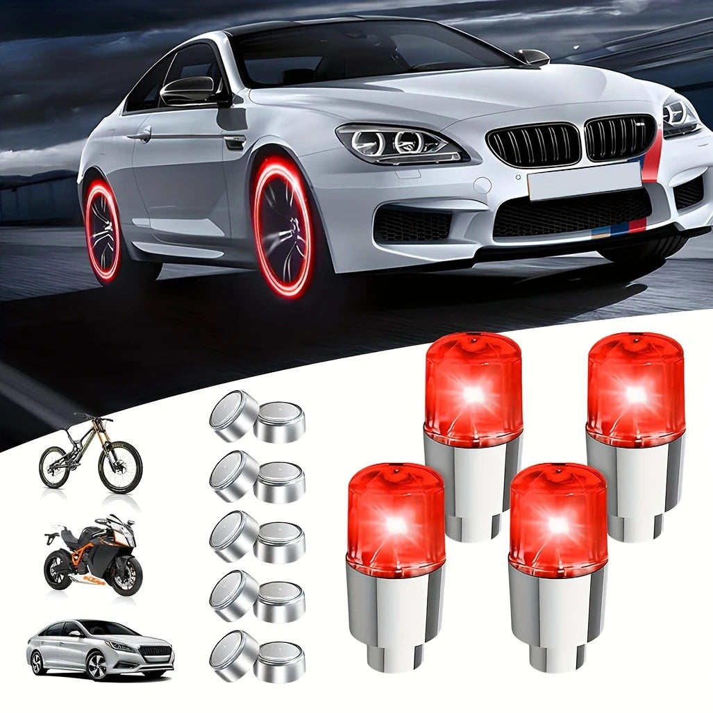 4pcs Colorful Spinner Bike Wheel Lights - Easy Install, Durable PVC, Battery-Powered Tire & Hub Decorations